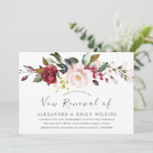Roze Waterverf Bloemen Huwelijksbelofte Vernieuwin Kaart (Staand voorkant)
