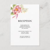 Roze Waterverf Bloemen | huwelijksreceptie Informatiekaartje (Voorkant)
