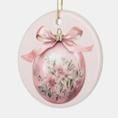 Roze Waterverf Bloemen Kerst Ornament (Links)