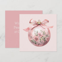 Roze Waterverf Bloemen Kerst Ornament