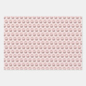 Roze Waterverf Bloemen Kerst Ornament Inpakpapier Vel (Voorkant 2)