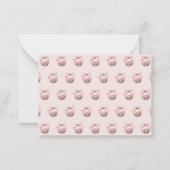 Roze Waterverf Bloemen Kerst Ornament Notitiekaartje (Achterkant)