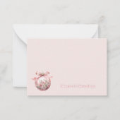 Roze Waterverf Bloemen Kerst Ornament Notitiekaartje (Voorkant)