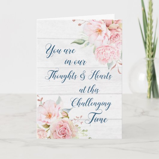 Roze Waterverf bloemen krijgen snel een Kaart (Voorkant)