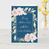 Roze Waterverf Bloemen Moeder in Recht Verjaardag Kaart (Gele Bloem)