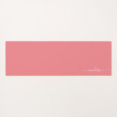 Roze | Waterverf bloemen Monogram Yoga Mat (Achterkant (horizontaal))