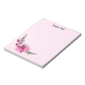 Roze Waterverf Bloemen Notitieblok (Linkerzijde)