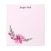 Roze Waterverf Bloemen Notitieblok (Voorkant)