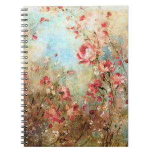 Roze waterverf bloemen notitieboek
