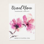 Roze waterverf bloemen oorbel kaart (Voorkant)