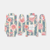 Roze Waterverf bloemen op het bruiloft van de Stri Bedankdoosjes (Uitgevouwen)