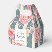 Roze Waterverf bloemen op het bruiloft van de Stri Bedankdoosjes (Voorkant Zijde)