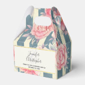 Roze Waterverf bloemen op het bruiloft van de Stri Bedankdoosjes (Voorkant Zijde)