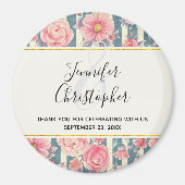 Roze Waterverf bloemen op het bruiloft van de Stri Magneet (Voorkant)