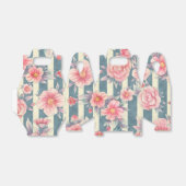 Roze Waterverf bloemen op strepen Bedankdoosjes (Uitgevouwen)