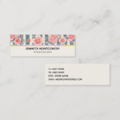 Roze Waterverf bloemen op strepen Mini Visitekaartje (Voorkant / Achterkant)