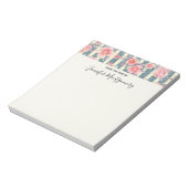 Roze Waterverf bloemen op strepen Notitieblok (Linkerzijde)