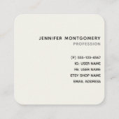 Roze Waterverf bloemen op strepen Vierkante Visitekaartje (Achterkant)