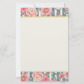 Roze Waterverf bloemen op strips Briefpapier (Voorkant)