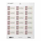 Roze Waterverf bloemen op strips-etiket Etiket (Full Sheet)