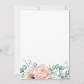 Roze Waterverf Bloemen Pensioen Partij Kaart (Achterkant)