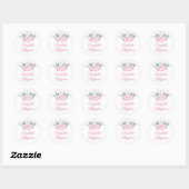 Roze Waterverf Bloemen | Peony Wedding Ronde Sticker (Vel)