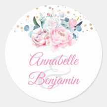 Roze Waterverf Bloemen | Peony Wedding