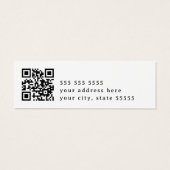 Roze waterverf bloemen QR code sierlijke bloemen Mini Visitekaartjes (Achterkant)