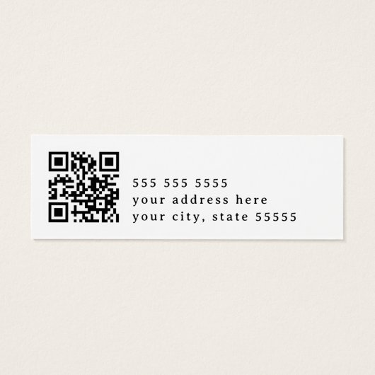 Roze waterverf bloemen QR code sierlijke bloemen Mini Visitekaartjes (Achterkant)