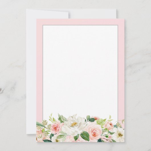 Roze Waterverf Bloemen Quinceañera Save the Date (Achterkant)