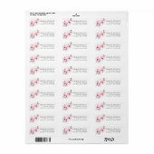 Roze waterverf bloemen retouradres etiket (Full Sheet)