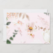 Roze Waterverf bloemen Roos Gold First Birthday Kaart (Achterkant)