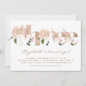 Roze Waterverf Bloemen Roos Goud Derde Dag Kaart (Voorkant)