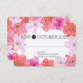  Roze Waterverf Bloemen RSVP (Voorkant / Achterkant)