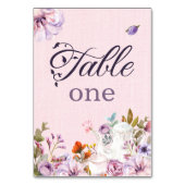 Roze Waterverf Bloemen Tea Party Thema Kaart (Voorkant)