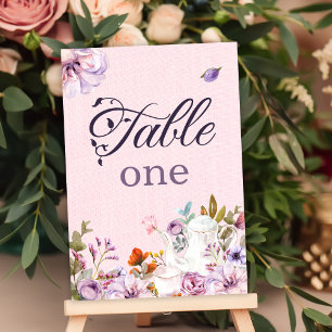 Roze Waterverf Bloemen Tea Party Thema Kaart