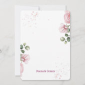 Roze Waterverf Bloemen Trouw Uitnodiging  (Achterkant)