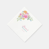 Roze Waterverf Bloemen Tuin Thee Party Bruiloft Servet (Hoek)