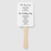 Roze waterverf bloemen typografie bruiloft program handwaaier (Achterkant)