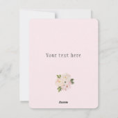 Roze Waterverf Bloemen Valentijn's Day Feestdagenkaart (Achterkant)