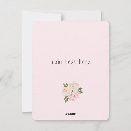 Roze Waterverf Bloemen Valentijn's Day Feestdagenkaart (Achterkant)