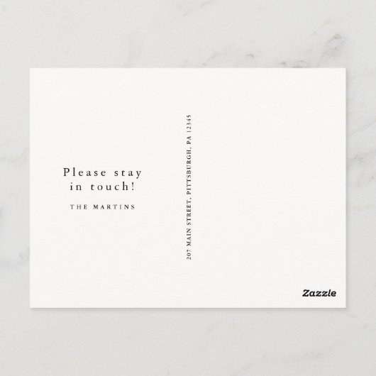 Roze Waterverf Bloemen Verandering van Adres Verhu Briefkaart (Achterkant)