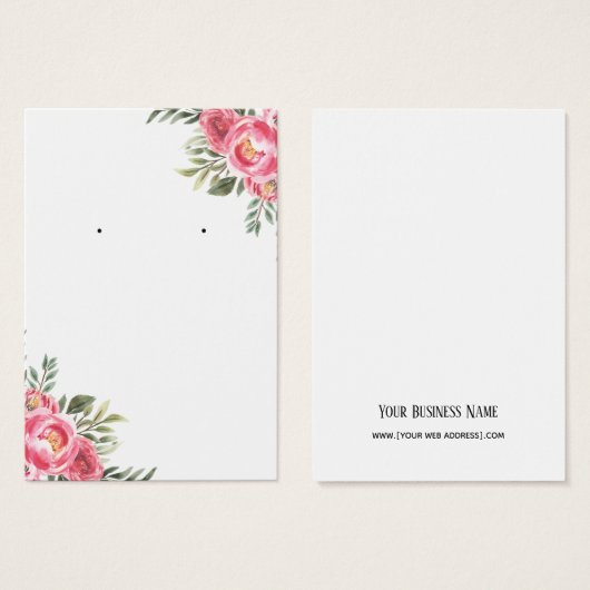 Roze Waterverf bloemen Verdien DisplayCard Visitekaartje (Voorkant /achterkant)