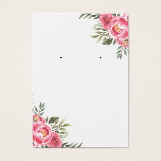 Roze Waterverf bloemen Verdien DisplayCard Visitekaartje (Voorkant)