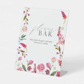Roze Waterverf Bloemen Vrijgezellenfeest Bloemenre Reclamebord Met Voetstuk (Voorkant)