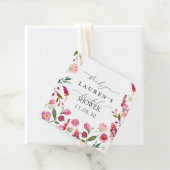 Roze Waterverf Bloemen Vrijgezellenfeest Dank u Bedankjes Labels (In situ)