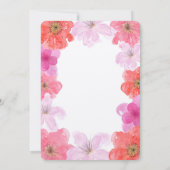  Roze Waterverf Bloemen Vrijgezellenfeest Kaart (Achterkant)