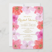  Roze Waterverf Bloemen Vrijgezellenfeest Kaart (Voorkant)