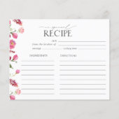 Roze Waterverf Bloemen Vrijgezellenfeest Recept Ka (Voorkant)