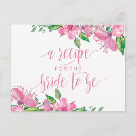 Roze Waterverf Bloemen Vrijgezellenfeest Recept Ka Briefkaart